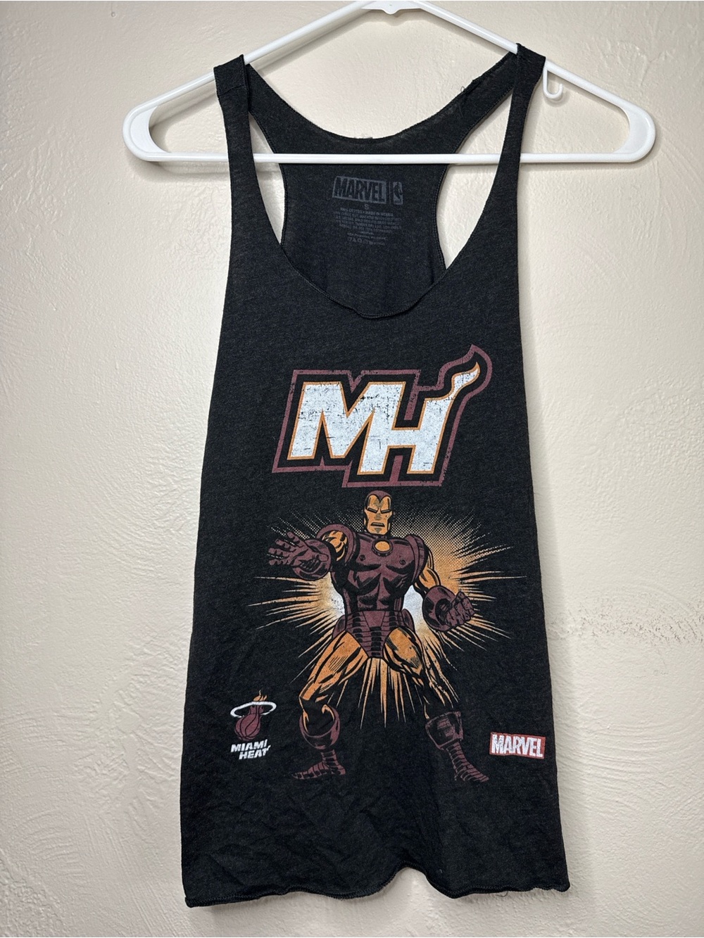 Marvel x NBA Miami Heat Iron Man Racerback Tank Top Size S